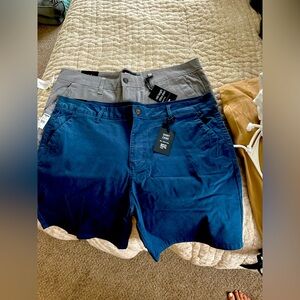 RSQ Men's Navy and Gray Flat Front Shorts